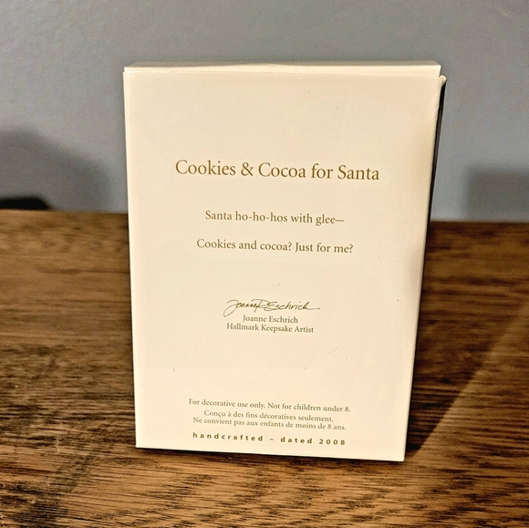 VTG Christmas Hallmark Ornament Cookies & Cocoa for Santa - Picture 2 of 4